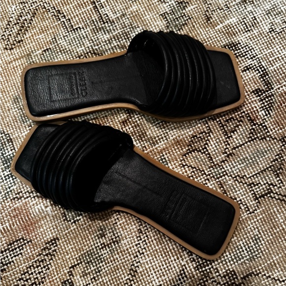 Black Slide Sandals - Picture 3 of 4